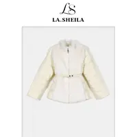 LA.Sheila毛绒拼接链条腰带羽绒服254-YRF/1127-98211