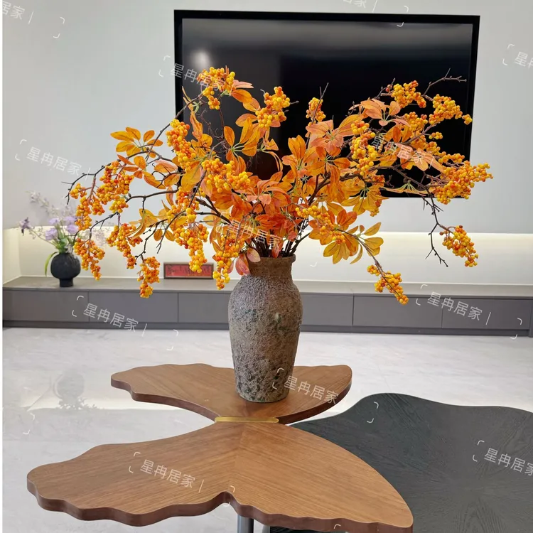 仿真花秋色系发财果家居装饰中式家居装饰花艺摆件客厅书房假花