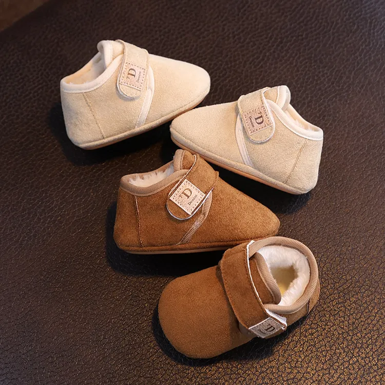 婴儿鞋软底保暖雪地靴男女宝宝1岁加厚加绒棉鞋6-8-12个月不掉鞋9