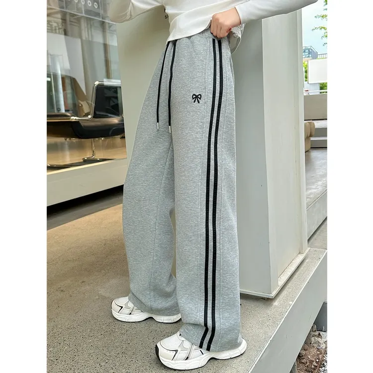 女童阔腿裤秋装2025新款初中生女孩裤子秋季女大童直筒卫裤休闲裤
