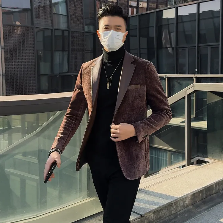 轻奢休闲西装外套男士秋冬款2025帅气爆款高级感韩版修身小西服