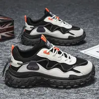 网红男鞋春季透气网面百搭运动休闲厚底轮胎老爹男款潮鞋8866