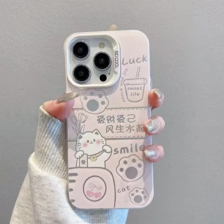 爱财爱己适用于苹果iqoo华为oppo小米15vivo一加彩银手机防摔壳