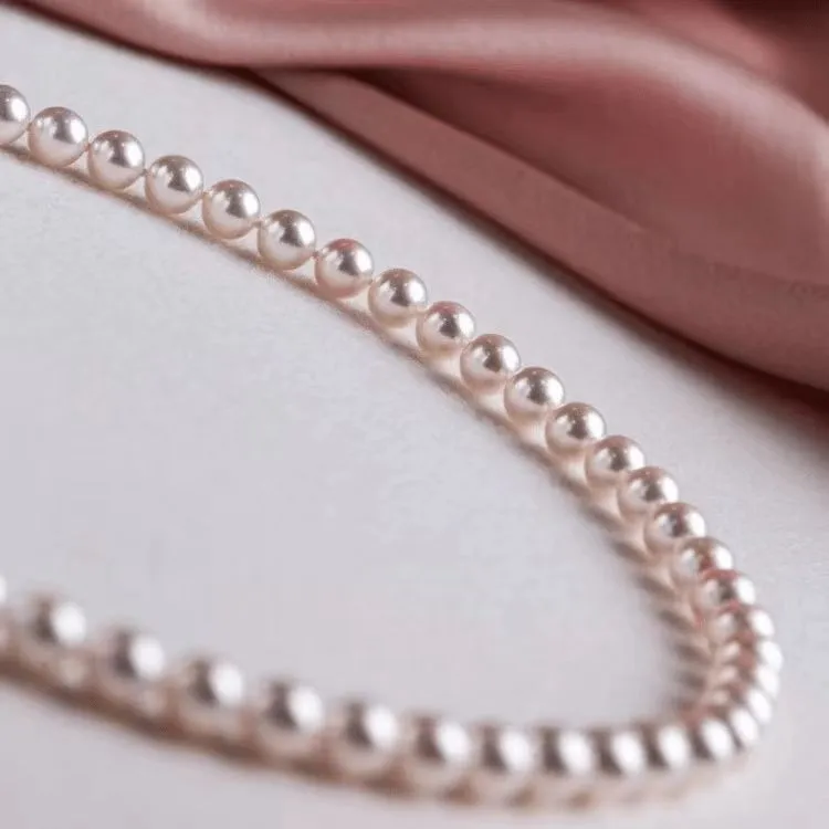 链子925银 气质时尚樱花粉色强光正圆项链经典简约高级百搭简约款