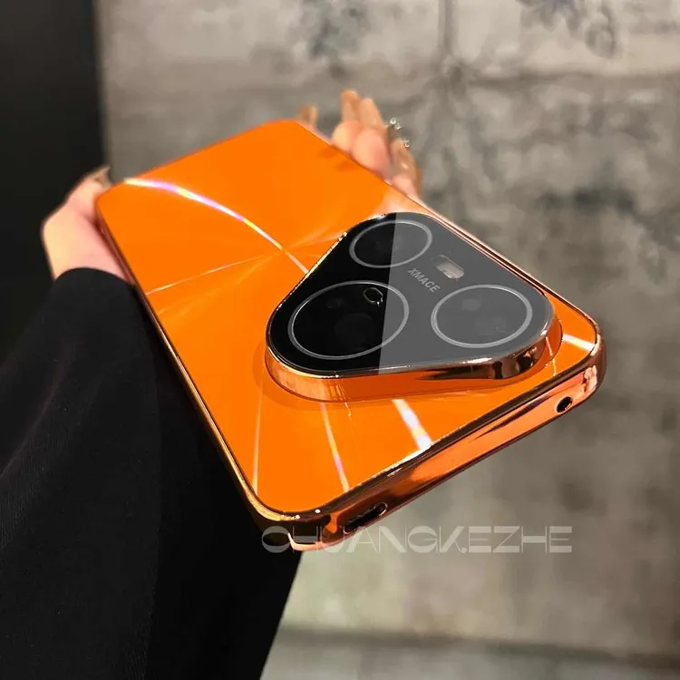 创壳者适用华为Pura80/P80Pro+极光防滑CD纹电镀框P80Ultra手机壳