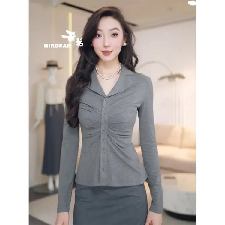 GIRDEAR/哥弟新款时尚休闲百搭气质女士长袖美式哥特长袖T恤