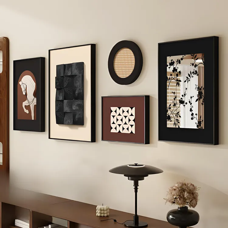 背景墙3d立体壁画中古风挂画客厅2025新款马到成功客厅背景墙挂画