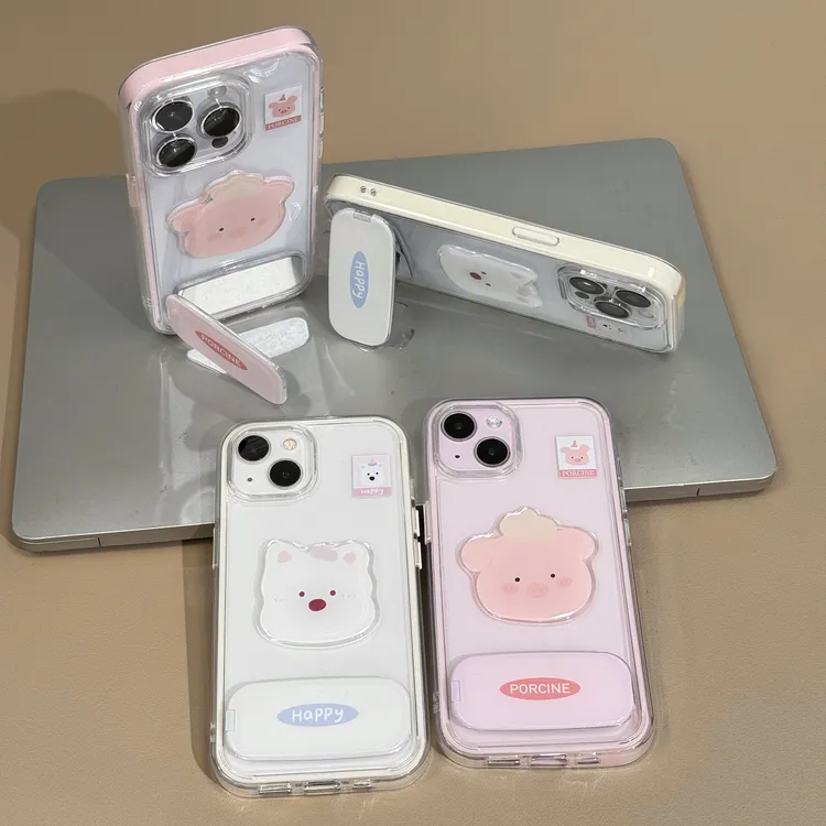 雅天立粉猪西高地支架适用苹果16手机壳iPhone华为P70vivoppo小米