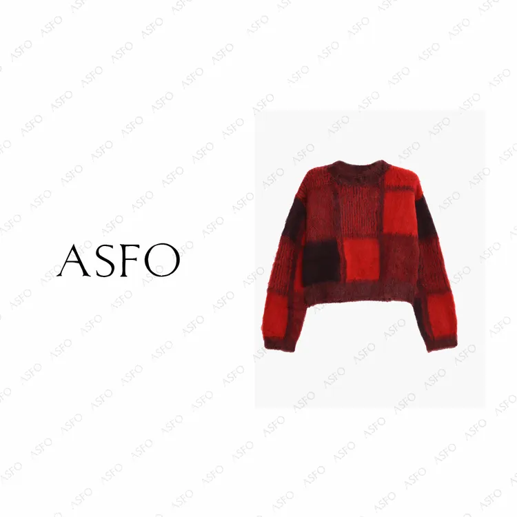 【AS小红块】25新定染节日氛围感马海毛拉绒毛衣AS25DMZZS01070