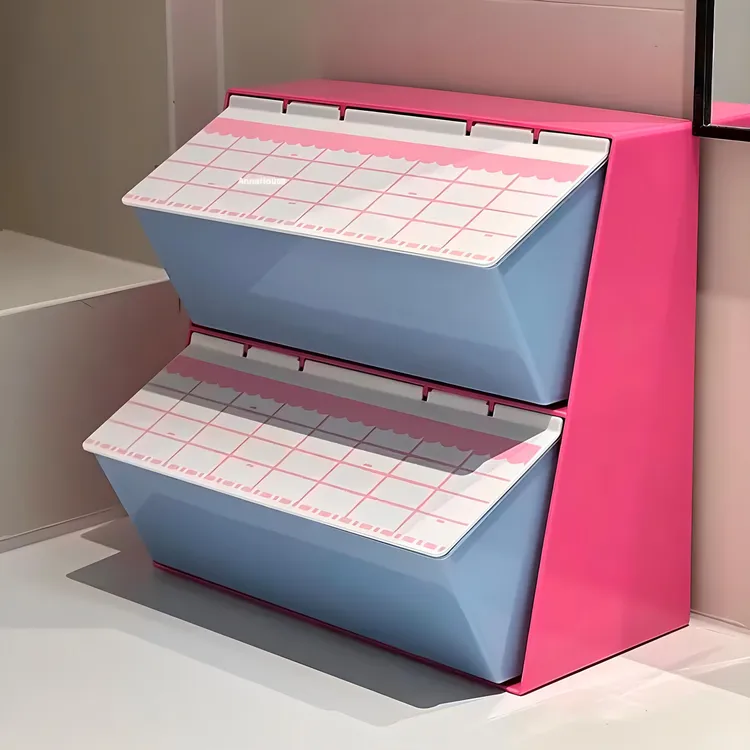 家用化妆品专用收纳盒翻盖大容量面膜整理盒卧室多巴胺防尘置物架