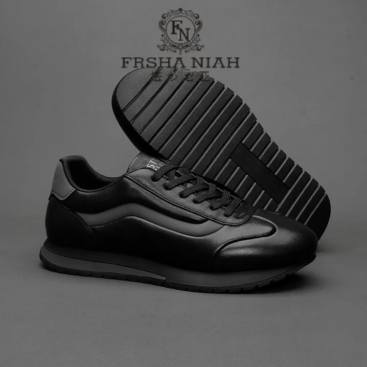 法莎尼亚高端轻奢男鞋真皮时尚运动休闲鞋男士透气小皮鞋百搭潮鞋