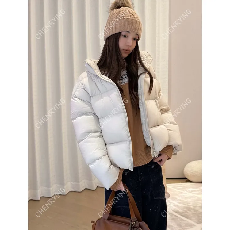 J.JOEY “奶呼呼”极简百搭冬季纯色短款立领羽绒服 C501108