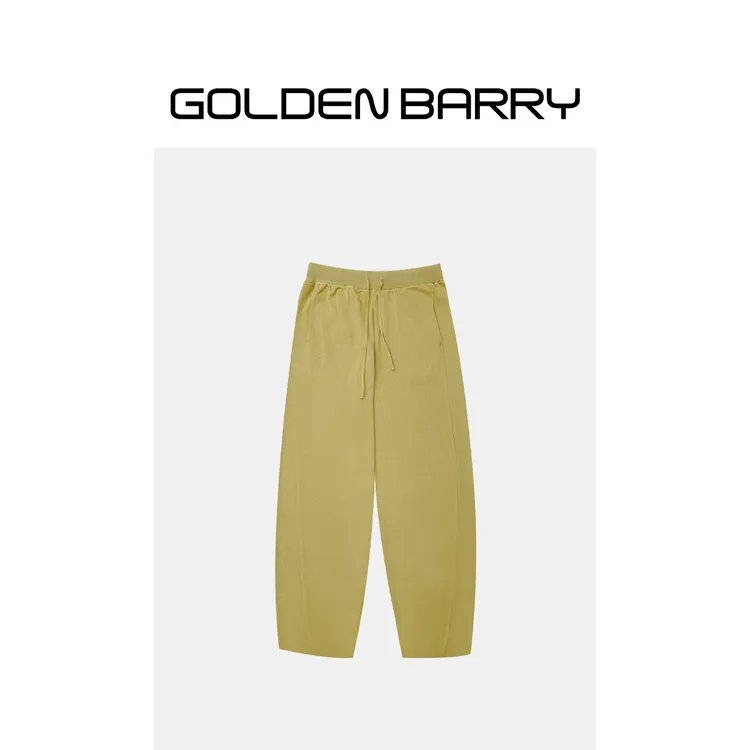 GOLDENBARRY|512010裤缝拼接宽腿裤直筒裤子阔腿
