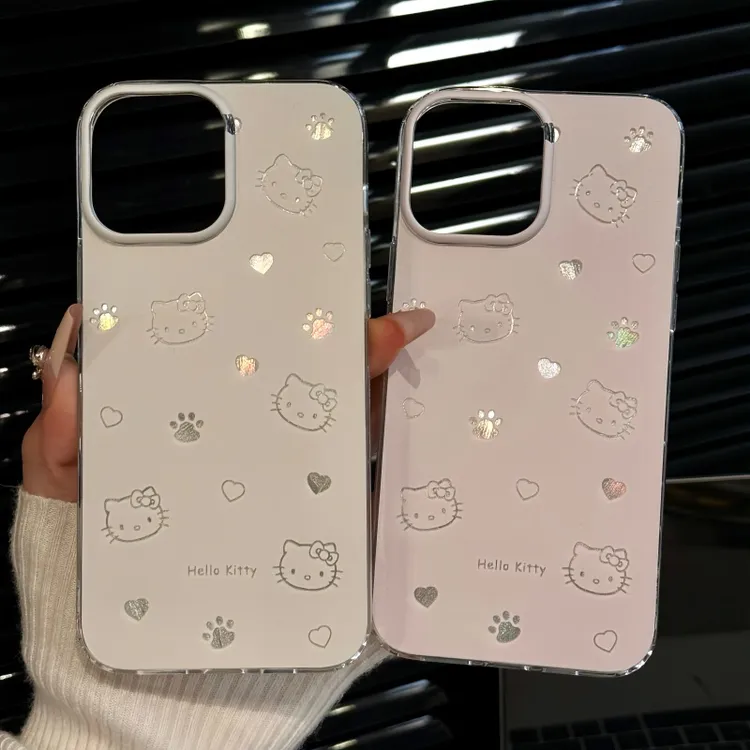 适用苹果17pro创意iPhone16/15手机壳imd羽纱荣耀可爱心kitty线条
