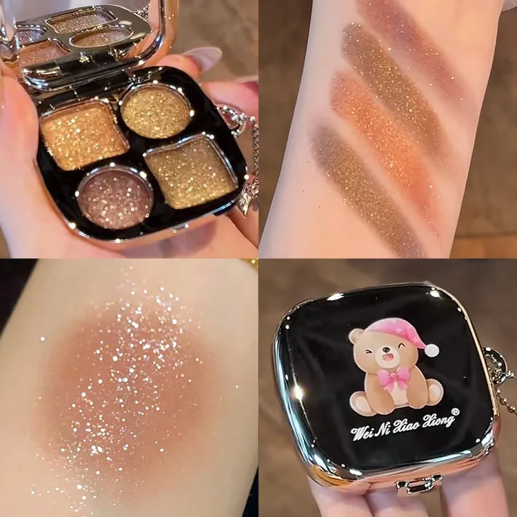 正品维妮小熊四色眼影盘2025新款日常淡妆大地色烟熏单色眼影