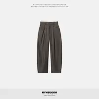 NYHSUGOO/南乙秋季300克双股阳离子面料休闲西裤3942男士直筒裤