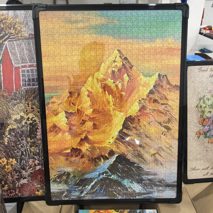 【丝绒款】拼图1000片中国地图送朋友闺蜜礼物解压治愈带框胶水刮板