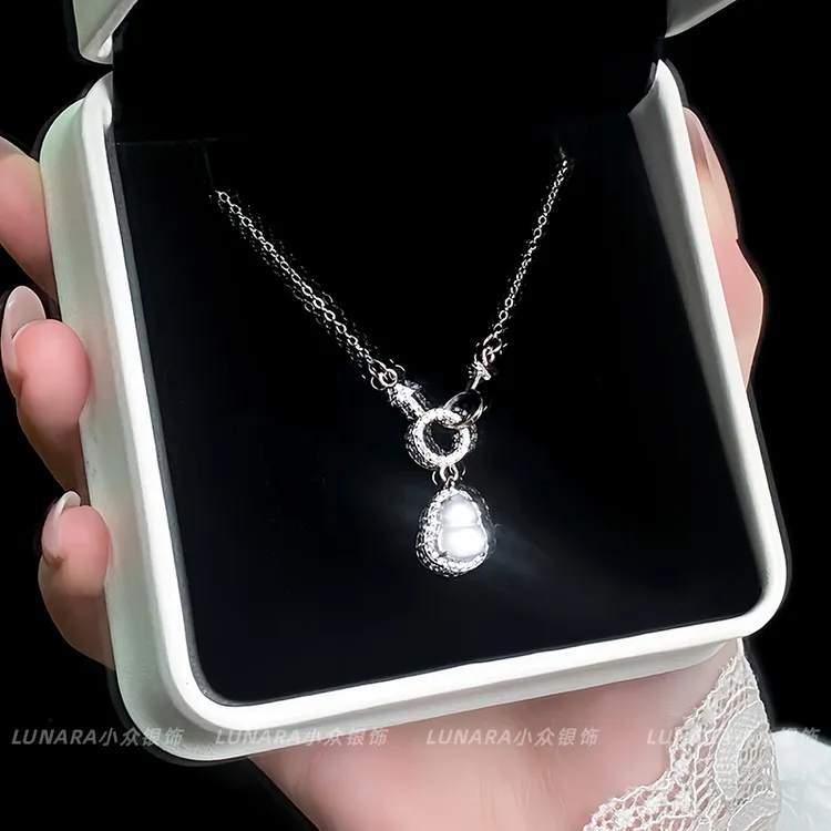 坠链均925银 纯银冰透葫芦项链女轻奢新中式送闺蜜生日礼物高级感