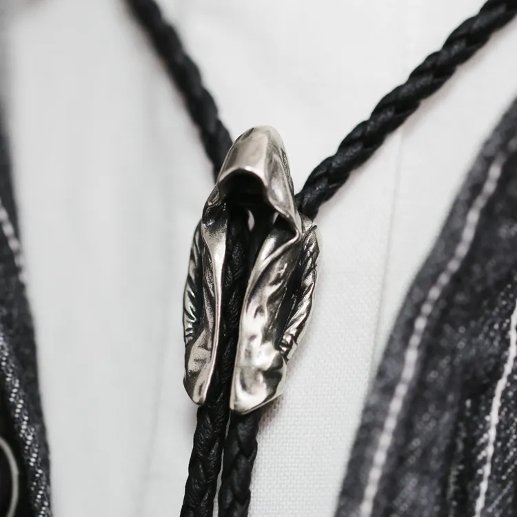 简约潮酷领带复古暗影行者波洛领带男原色黑色BOLO TIE西部牛仔