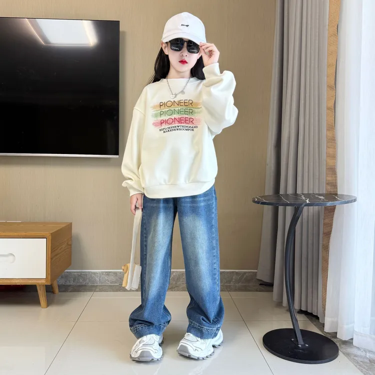 女童秋装套装2025新款儿童春秋洋气休闲宽松中大童时髦秋季