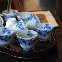 【品遗敬仁】『高颜值』厚力煊制手绘青花写意岩茶杯小客杯 带内绘