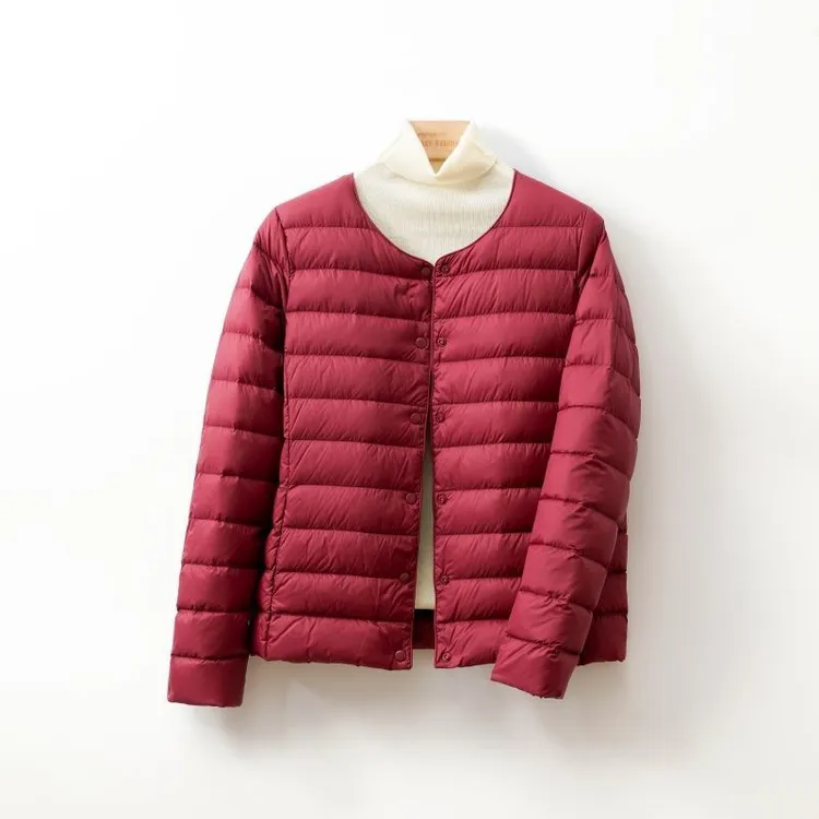 女白鸭绒羽绒服秋冬季内胆休闲爆款大码保暖修身短款新款外套轻薄