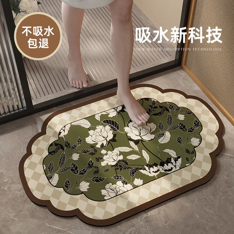 中古风浴室门口地垫吸水防滑脚垫家用垫子卫生间速干垫洗手间门垫