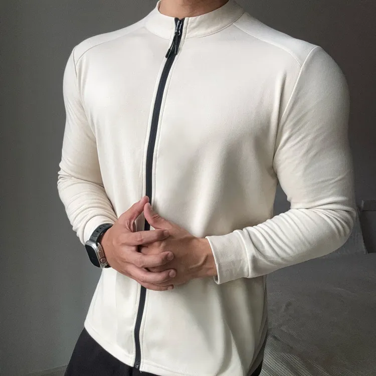 秋冬季运动抓绒长袖外套健身户外休闲开衫拉链夹克立领保暖打底衫