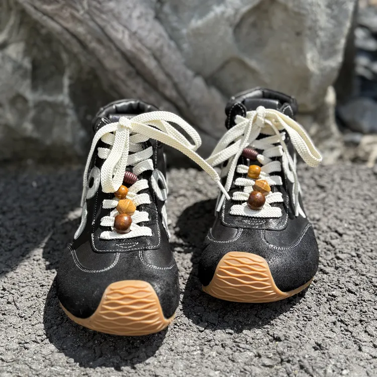 【8号断码清仓】进口水洗马皮轻奢时尚气质4CM内增高德训鞋女鞋