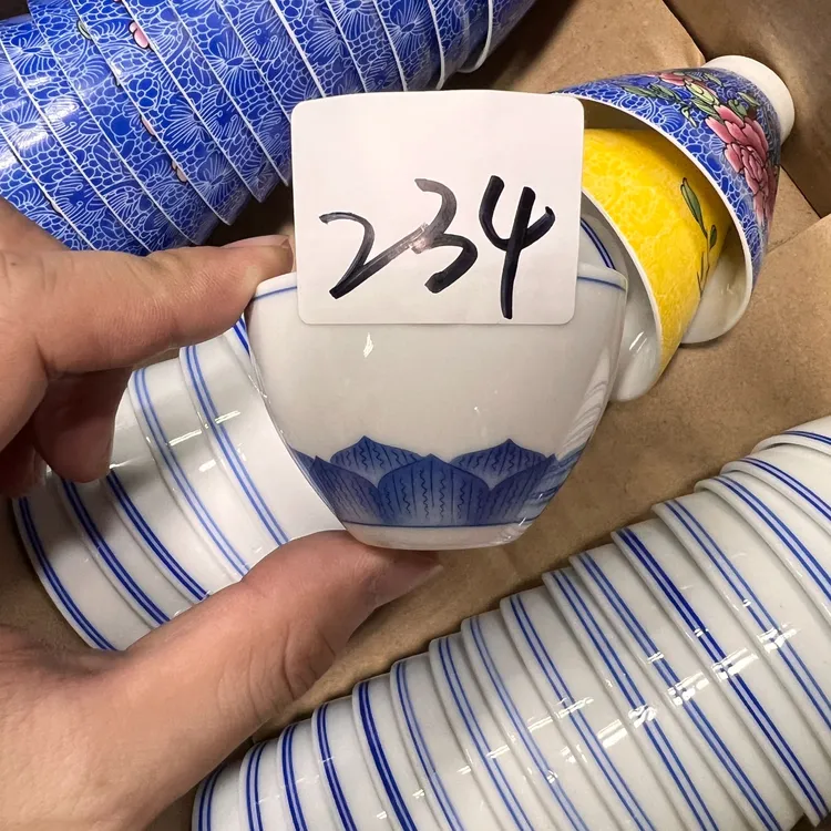 清友陶瓷 234#莲花瓣茶杯容量55毫升口径6厘米高4厘米