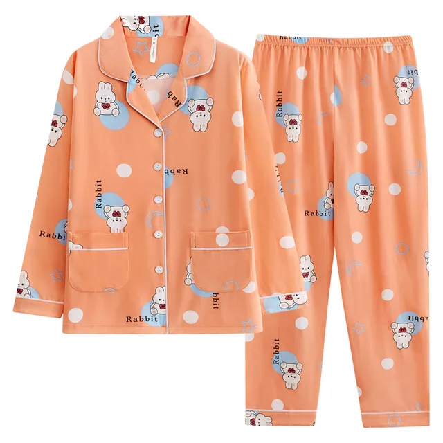 2023新款长袖开衫睡衣女春秋季爆款卡通可爱甜美可外穿家居服套装