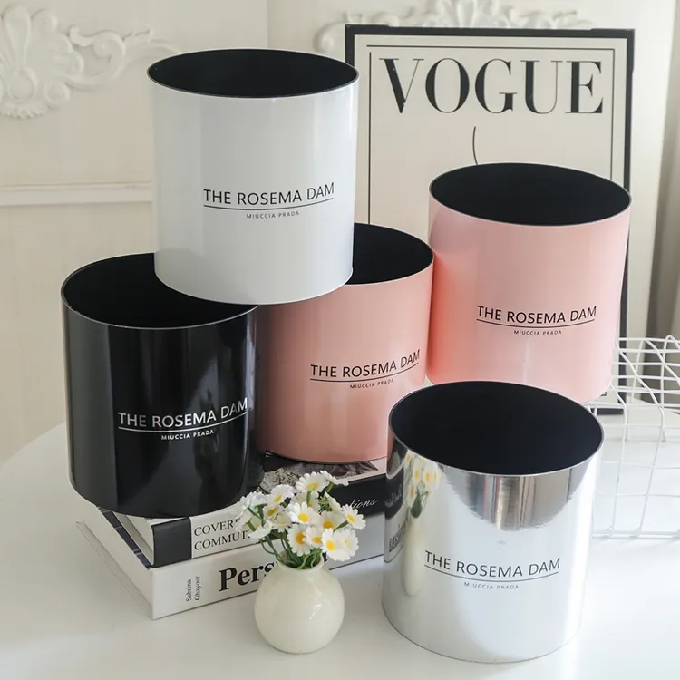 【防水】套四抱抱桶鲜花插花diy塑料圆桶无盖花艺包装礼盒商品图