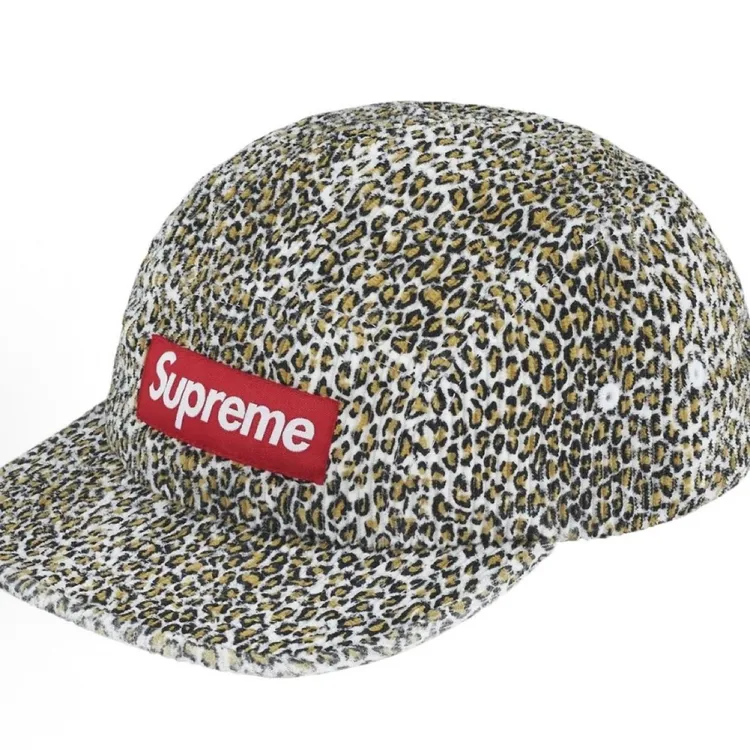 Supreme 豹纹灯芯绒鸭舌帽