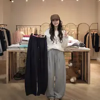 【闵笑一】森遇 25早秋新款设计款百搭显瘦休闲裤潮牌弯刀裤女装