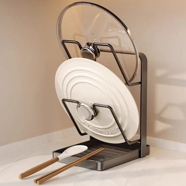 厨房锅盖架免打孔壁挂式沥水置物架多功能砧板挂架台面多层收纳层