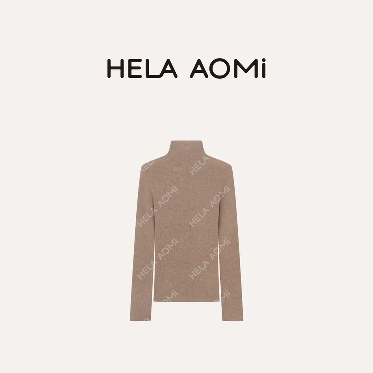HELA AOMI “坑条羊绒”绵羊毛67.5%+山羊绒32.5%针织衫CY5CC33422