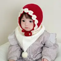 宝宝帽子毛线帽针织帽护耳帽加厚帽子秋冬婴幼儿外出保暖新年圣诞
