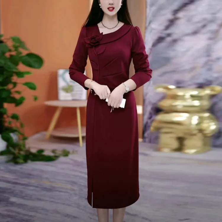 轻奢时尚优雅高贵洋气连衣裙2025秋季新款高级感气质收腰显瘦裙子