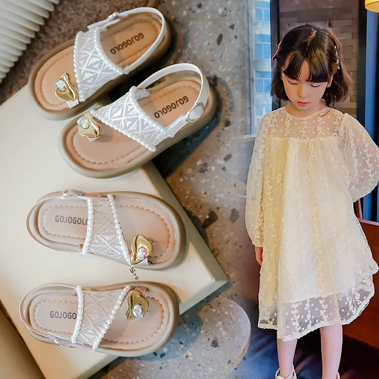 女童鞋子儿童编织夹趾时装凉鞋2025夏季新款女童简约软底沙滩鞋潮