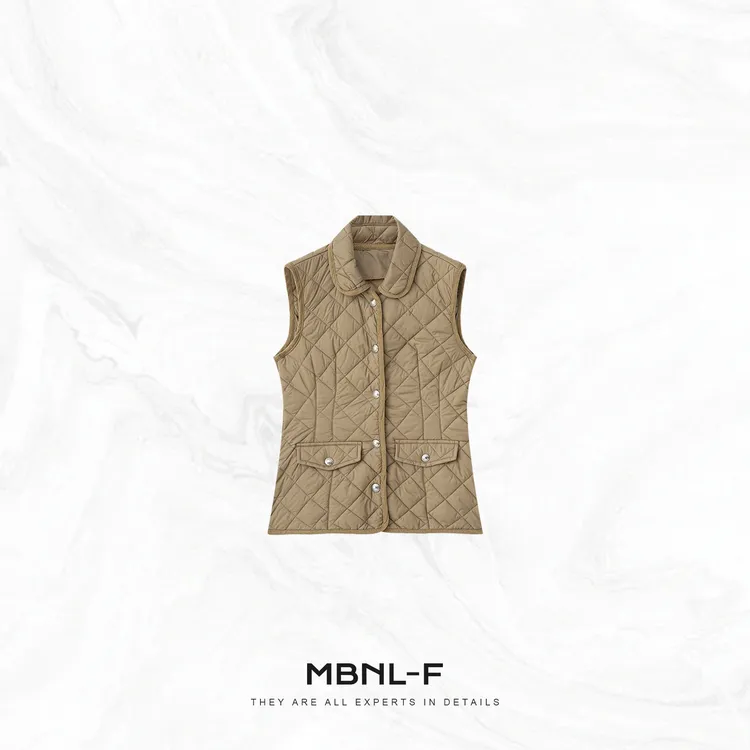 MBNL-F“劳伦马甲” 时尚经典棱纹翻领棉服马甲 秦磊XM-XMJ3684