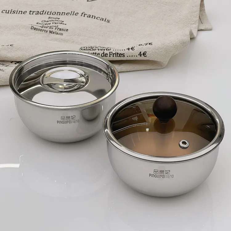 【12cm】不锈钢18/10镜面蒸蛋盅炖盅厨房家用蒸蛋碗中式炖汤碗带盖