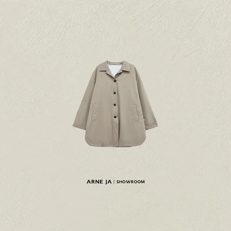 ARNE JA｜“非常规基础”日系筋骨感轻薄鹅绒廓形风衣外套D53SY1155