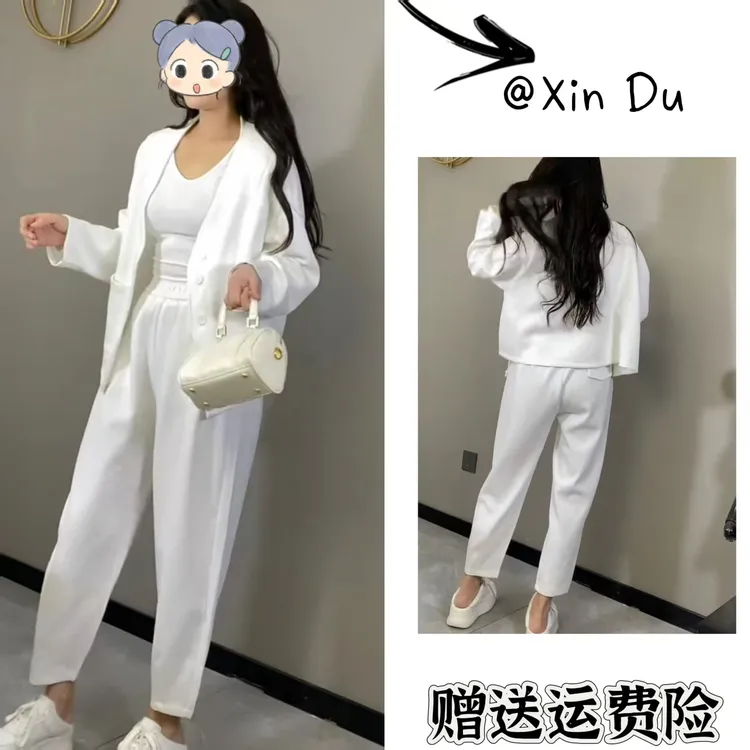 2025秋季新款时尚显瘦气质女士网红洋气两件套百搭款D22439