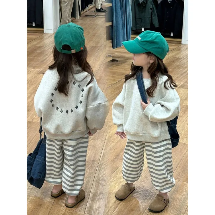 韩国童装儿童洋气休闲卫衣套装秋冬12岁儿童运动卫衣套装