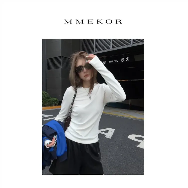 MMEKOR“严选Tee”T恤 2025新款秋款静奢老钱风百搭长袖 30651