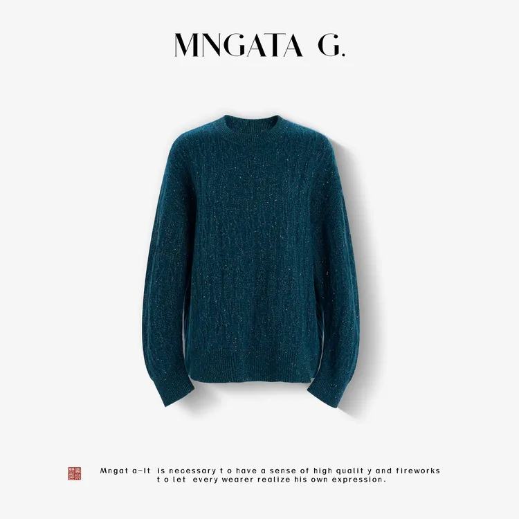 MNGATA G.宫小妍【绵羊毛·蓝宝石】新中式中国风秋冬上衣5080188