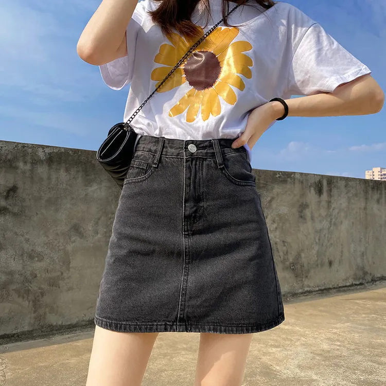 辣妹牛仔裙半身裙女夏季新款包裙小个子高腰薄款a字裙包臀牛仔裙