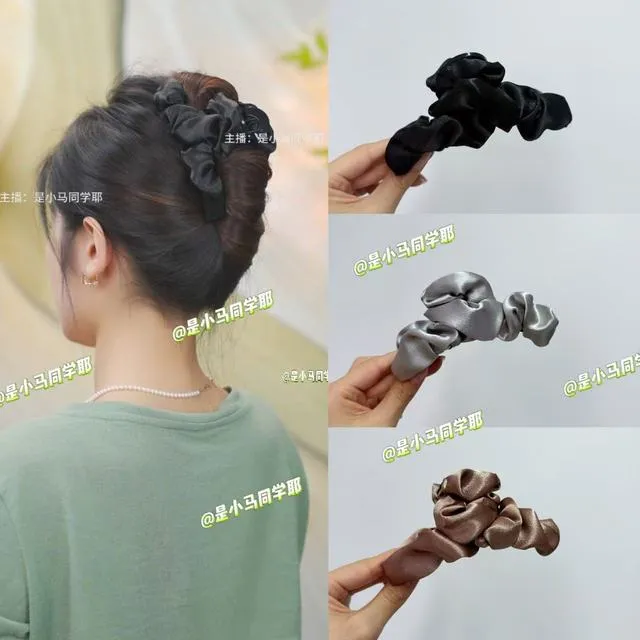 简约闪光褶皱小抓夹气质网红发夹女国潮时尚头饰新品