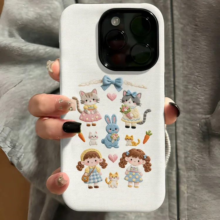 女孩猫咪适用苹果16promax 菲林手机壳/华为/小米/oppo/vivo