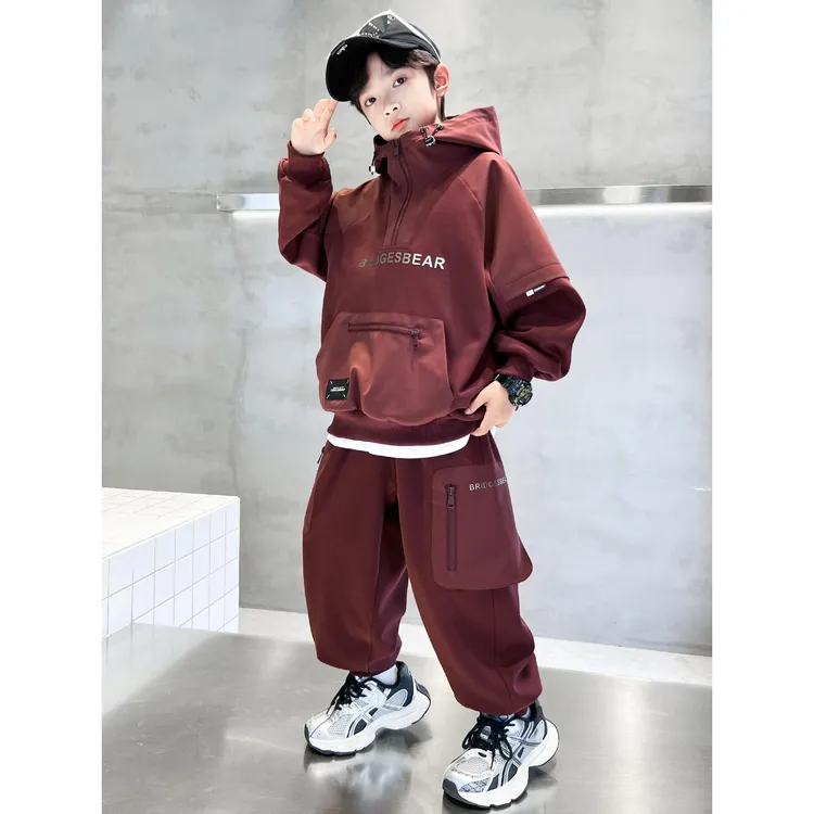 MK&DK男童秋季卫衣套装2025新款秋装中大儿童男孩春秋款痞帅炸街